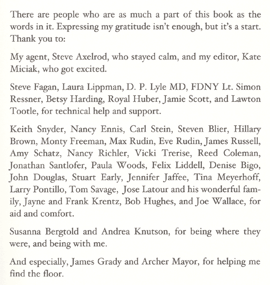 Absent Friends Acknowledgment Page