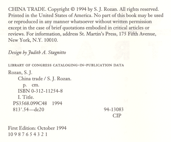 China Trade Copyright Page