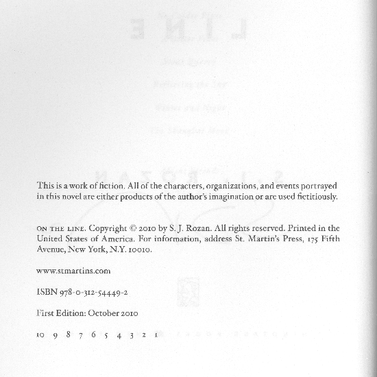 On The Line Copyright Page