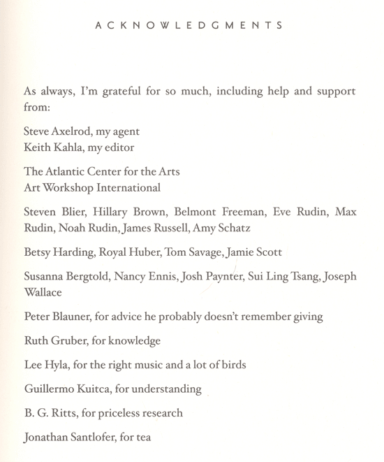 The Shanghai Moon Acknowledgment Page