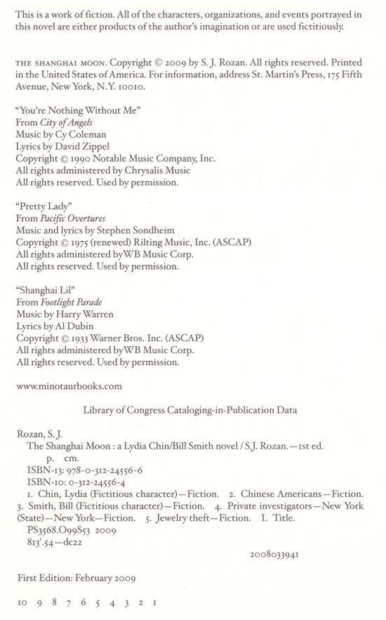 The Shanghai Moon Copyright Page