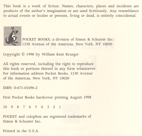 Iron Lake Copyright Page