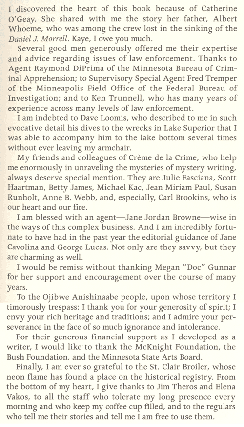 Purgatory Ridge Acknowledgment Page